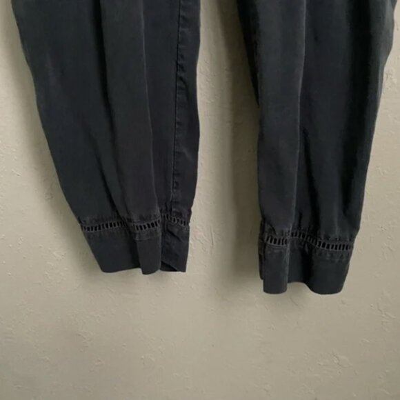 Cloth & Stone Khaki sleeveless V-Neck Straight Leg Tie Waist Jumpsuit Size PMed. - Picture 6 of 9